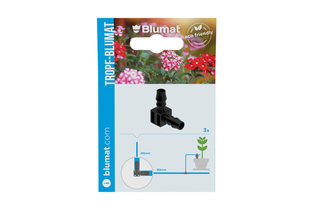 Tropf-Blumat L-koppling 8mm, 3-pack.