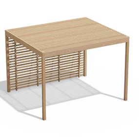 3D-bild på Willab Gardens pergola Modern, gjort i limträ