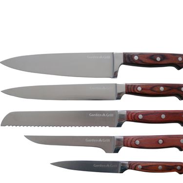 Knivset i rostfritt stål - Tillbehör till grill