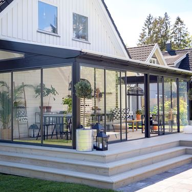 Glaspartier till uterum vår-höst WG 50 antracitgrå