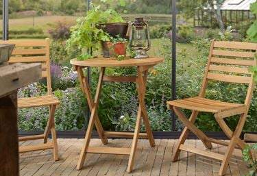Caféset Porch i teak, Utemöbler från Garden Living